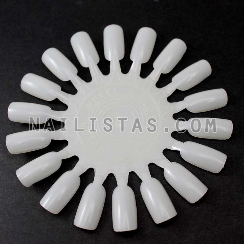 Pack 10 Ruedas muestrario de 18 uñas blanco-778