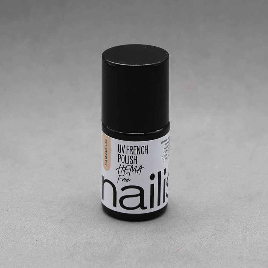 frasco de esmalte semipermanente manicura francesa color nude porcelana