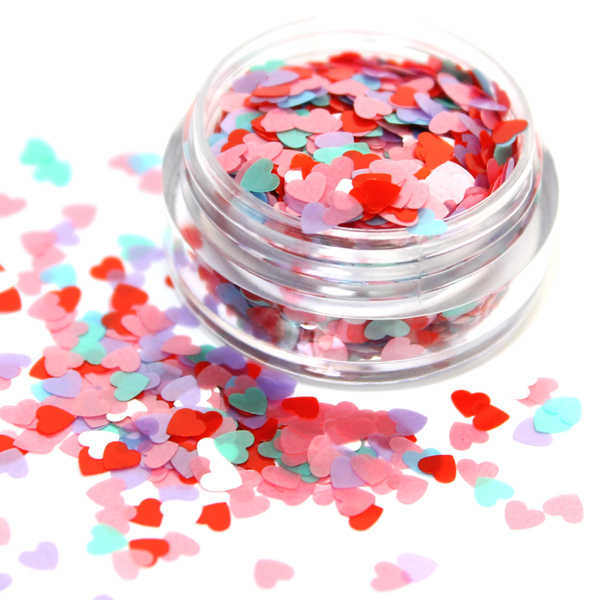 corazones mate multicolor