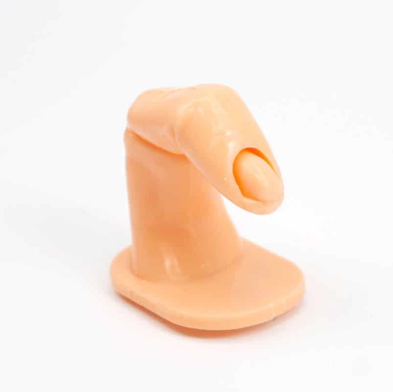 dedo de prácticas para uñas esculpidas