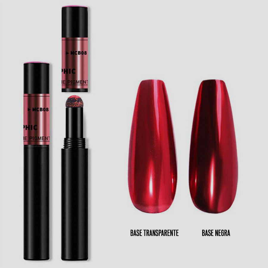 polvo efecto espejo rojo