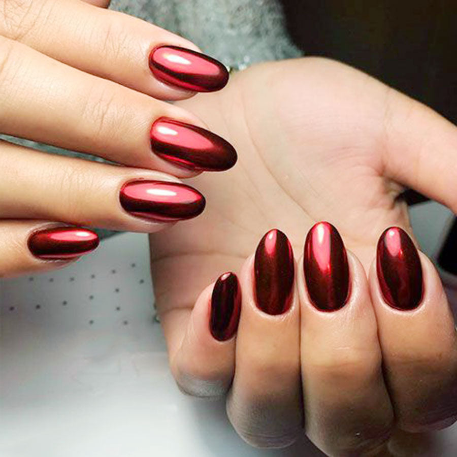 polvo efecto espejo rojo