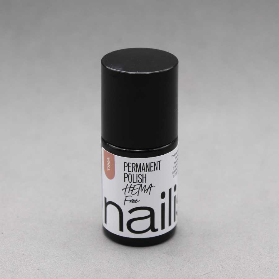 frasco de esmalte semipermanente color café claro