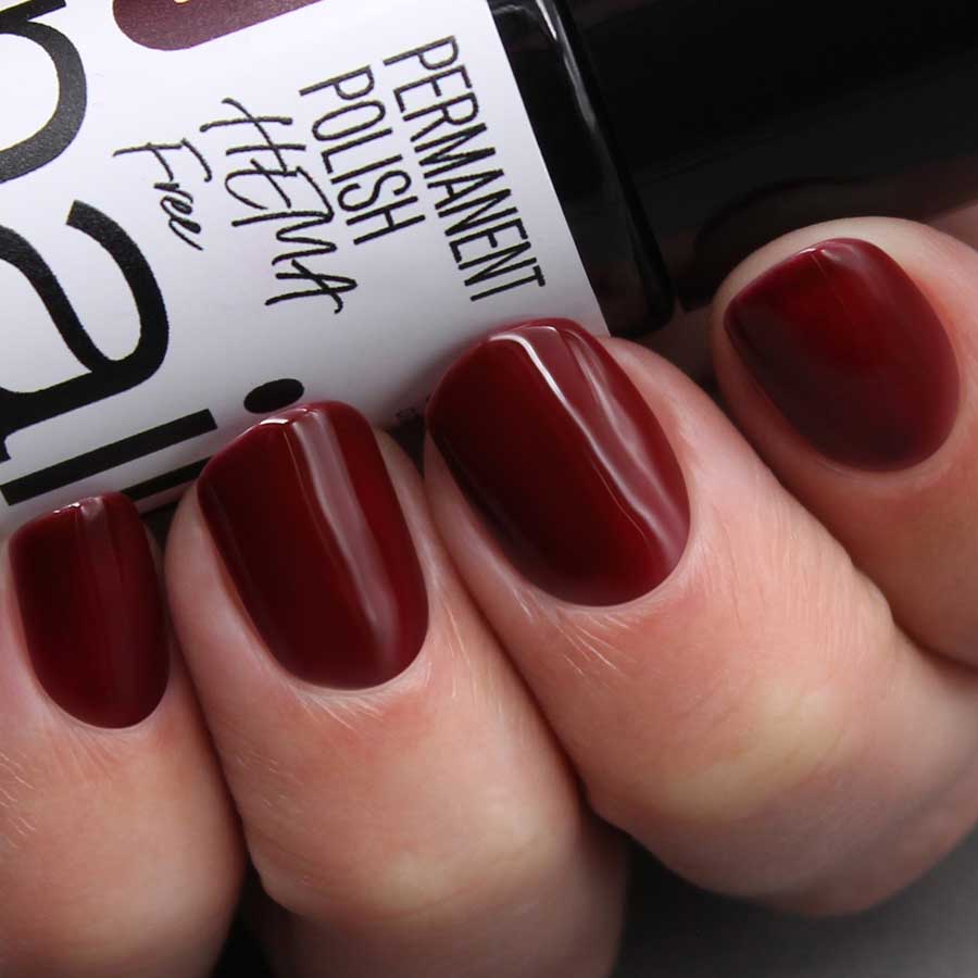 esmalte semipermanente color borgoña hema free de Nailistas