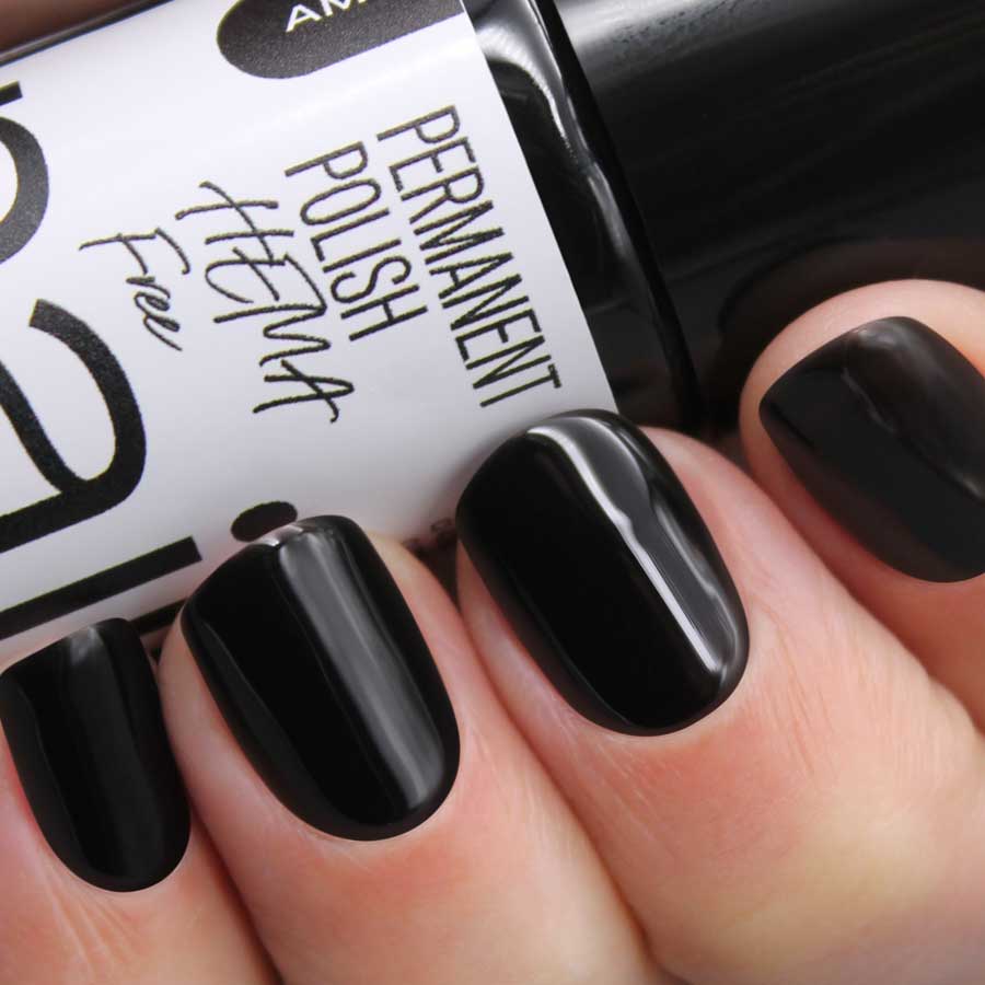 esmalte semipermanente HEMA Free color negro Amy