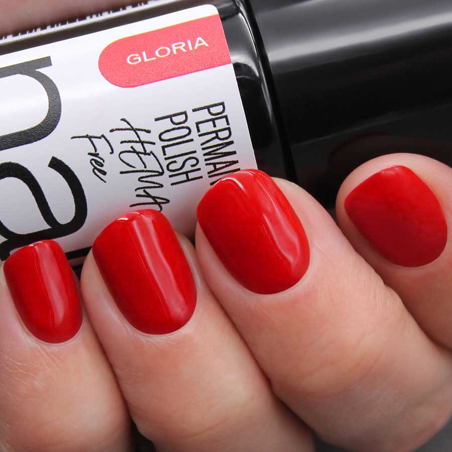 esmalte semipermanente color rojo de Nailistas
