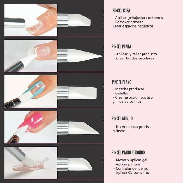 pinceles silicona manicura uñas