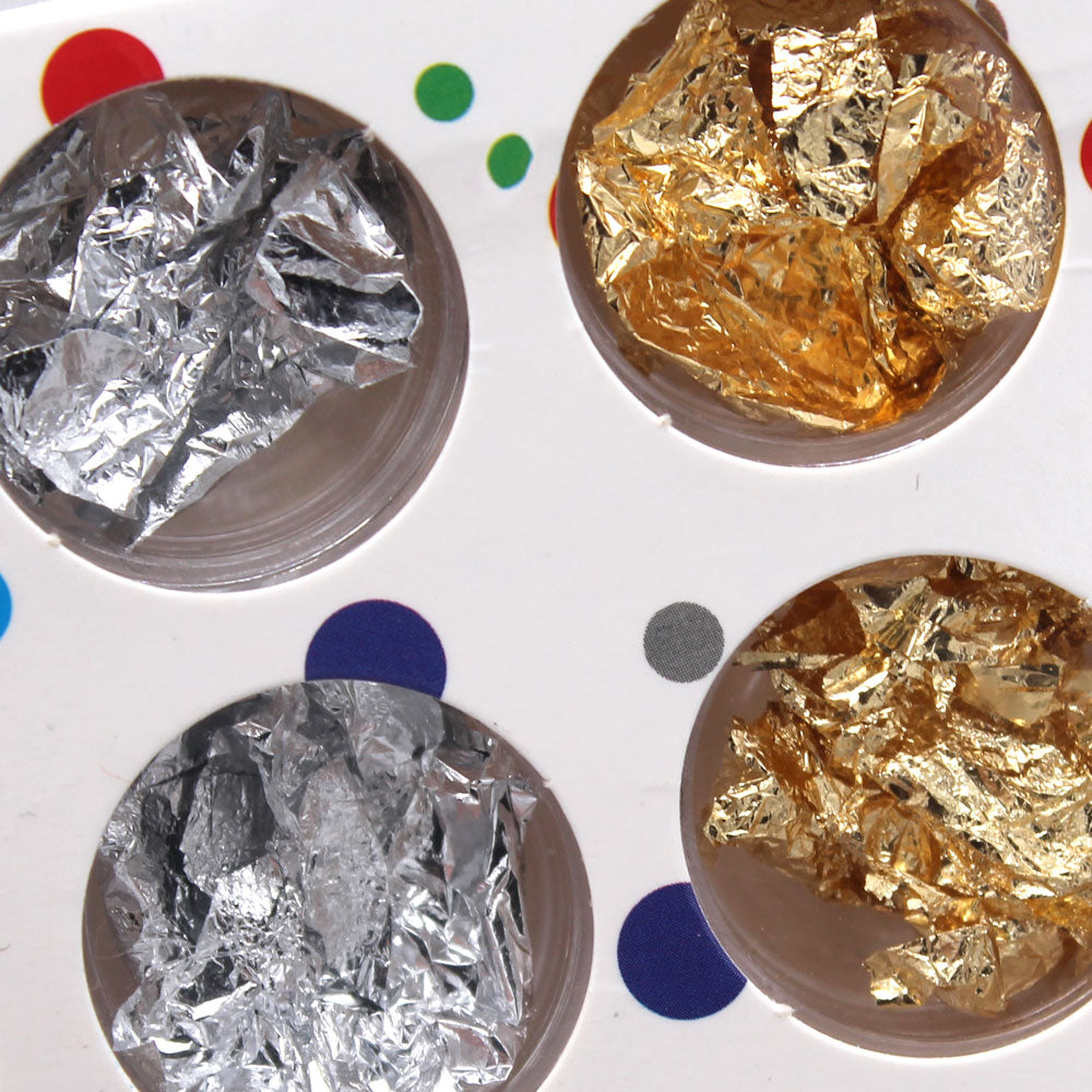 láminas de oro y plata para decoración de uñas
