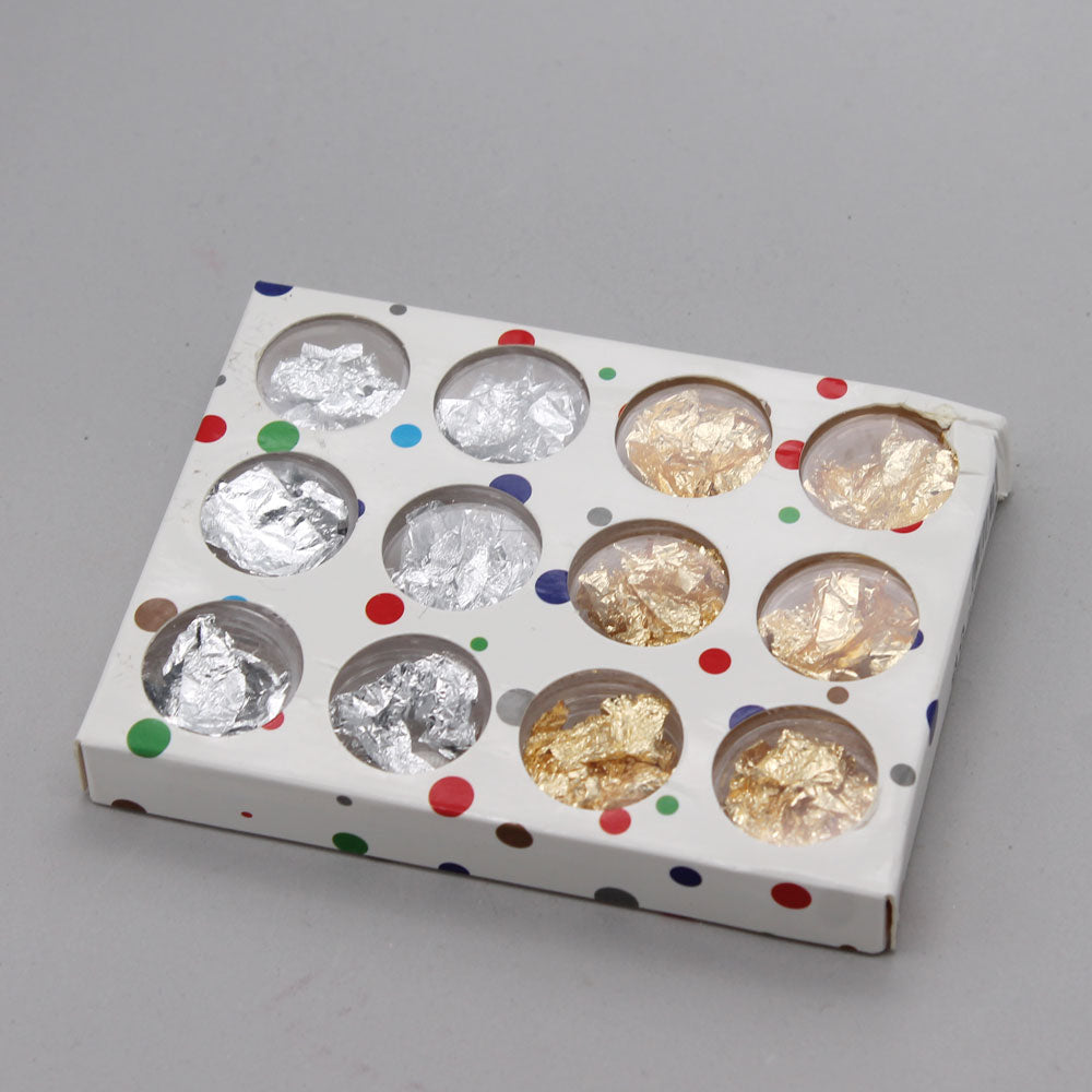 pan de oro y plata de decoración de uñas