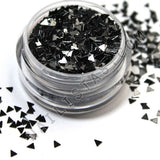 Purpurina triangulos negro