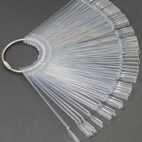 Muestrario de uñas en abanico 50 tips transparente