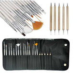 set de 21 pinceles para nail art y herramientas